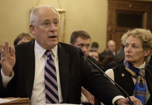 Illinois Gov. Pat Quinn and Illinois Rep. Elaine Nekritz, D-Des Plaines, testify during a House committee hearing at the Illinois State Capitol