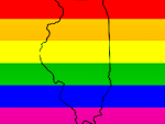Rainbow Flag With Illinois Outline