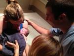 Amy and Ben Russell of Towanda welcome their daughter, Katie, who was delivered at home with a certified nurse midwife.