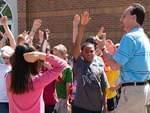 Volunteer Rich Cibelli gives tour of WILL