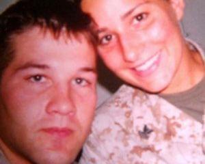 Elizabeth Ambros at the Marine Corps Air Station in Beaufort, South Carolina, with unidentified male