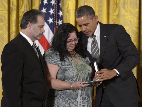 President Obama honors slain Sandy Hook teacher Victoria Soto.