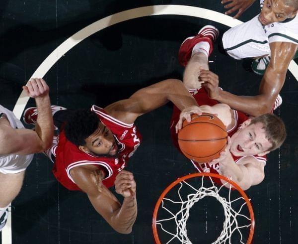 First half of an NCAA college basketball game