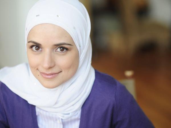 Mariam Sobh wearing a white hijab