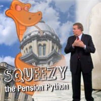 Squeezy, Illinois' pension python, was introduced by governor Pat Quinn last year.