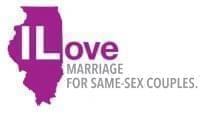 The logo for ILove, a group advocating for marriage equality in Illinois.