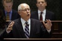Pat Quinn delivering last night's State of the State address.
