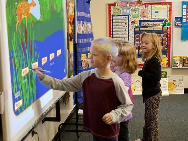 Gibson City first graders classify mammals in a PBS LearningMedia activity.