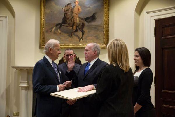 Vice President Joe Biden swears in CIA Director John Brennan