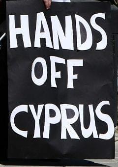 protestor in Cyprus