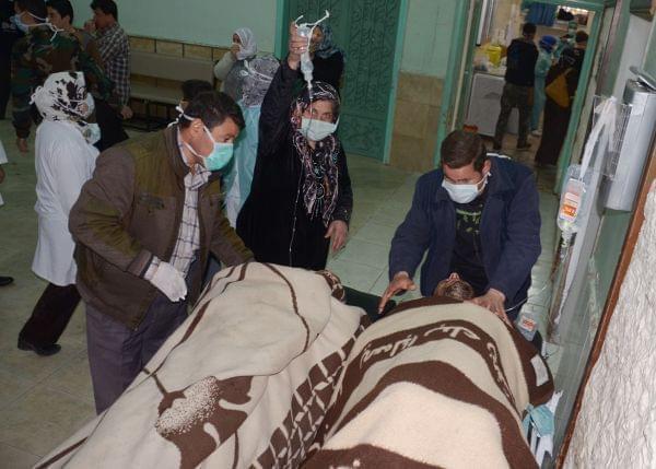 Syrian victims who suffered an alleged chemical attack