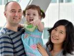 Hannah Warren with her parents