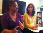 Anna Amoral (on the left) mediating a mock case. 