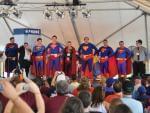 the judging stage at the Superman Costume Contest in Metropolis, IL