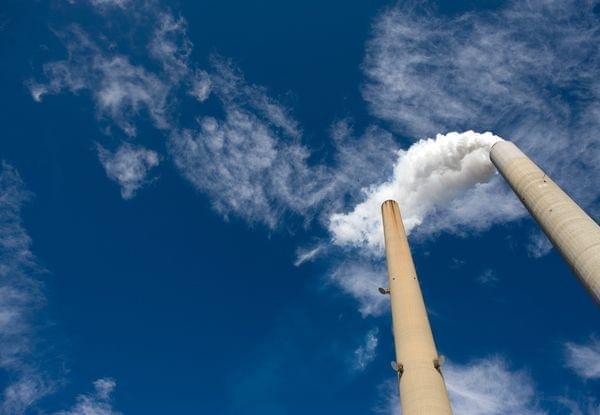 smoke stacks at power plant