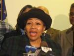 Former State Rep. Connie Howard (D-Chicago) speaks at a press conference in Chicago.