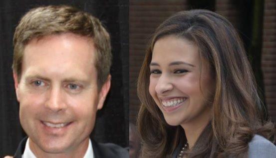 U.S. Rep. Rodney Davis (R-Taylorville) and Erika Harold (R-Urbana)