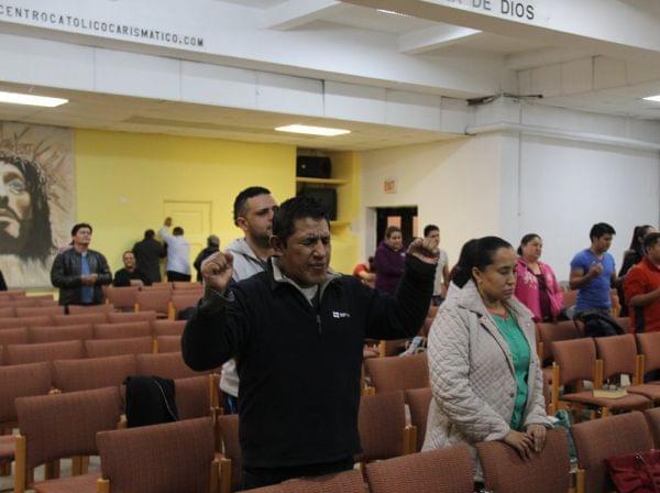 Worshippers are brought to tears at the Wednesday night Charismatic prayer meetings at St. Anthony of Padua Catholic Church in the Bronx, New York City.