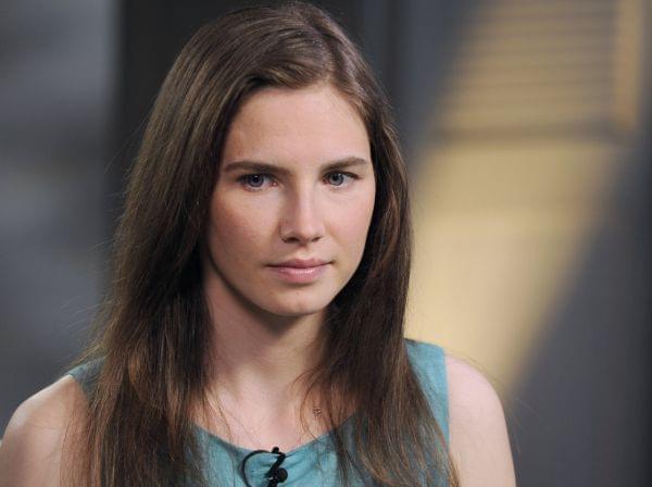 Amanda Knox speaking during a taped interview with ABC News' Diane Sawyer in New York in April.