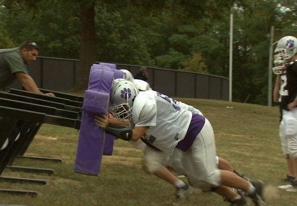 Football football practice at Bloomington High School South