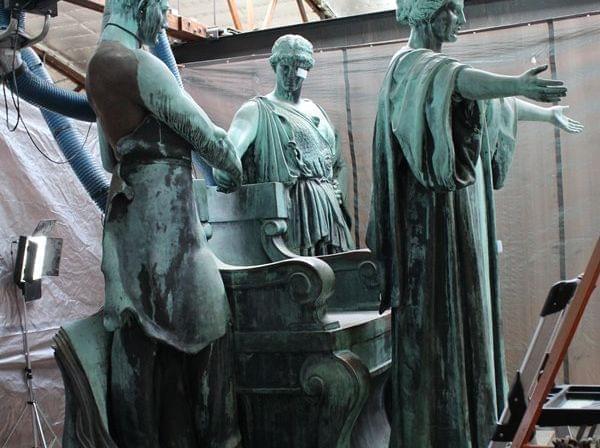 Alma Mater Statue work
