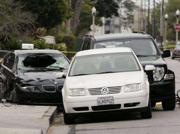 Police tape marks scene of shooting in California,