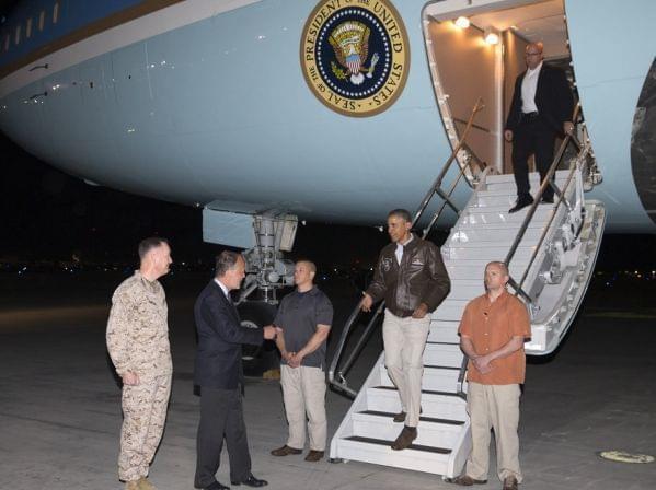 President Obama arrives in Afghanistan.