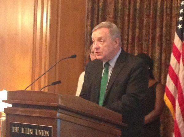 U.S. Sen. Dick Durbin (D-Ill.) speaks at the University of Illinois at Urbana-Champaign on May 28, 2014.