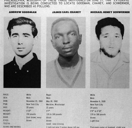 Missing persons poster in Mississippi in 1964.