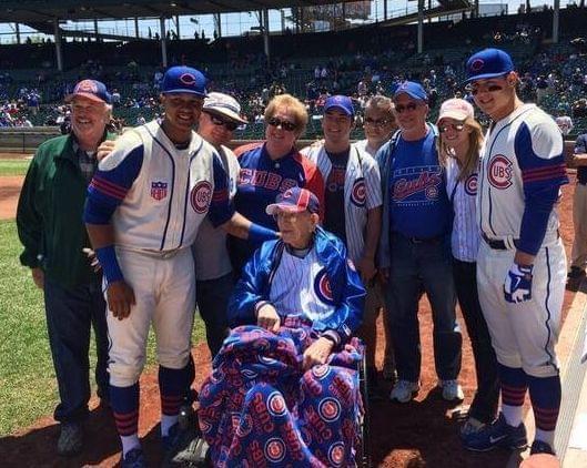 Louis Reinhart and family at Wrigley Field
