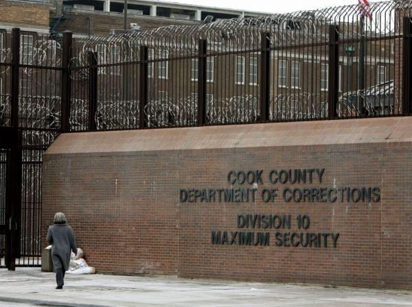 A Feb. 12, 2006 file photo shows a pedestrian walking past an entrance to the Cook County Jail in Chicago.
