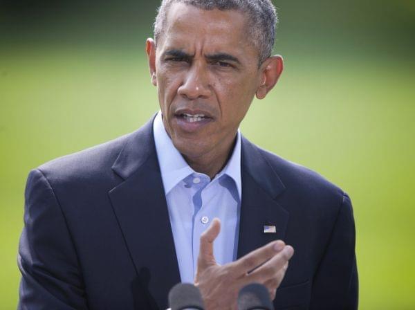 President Obama on the White House Lawn Saturday