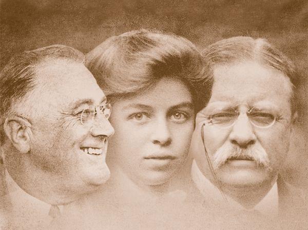 composite photo of FDR, Eleanor and Teddy Roosevelt