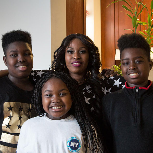 Shakira Crawford, 39, and her three kids, ages 8 to 13