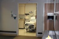 An exam room at the University of Iowa Hospital, which is located in Johnson County where the state has had most of its confirmed COVID-19 cases.