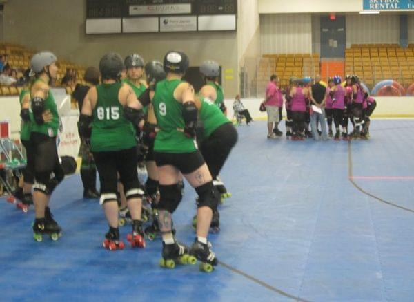 The Twin City Derby Girls and Cedar Rapids Roller Girls meet for a bout in Danville. 