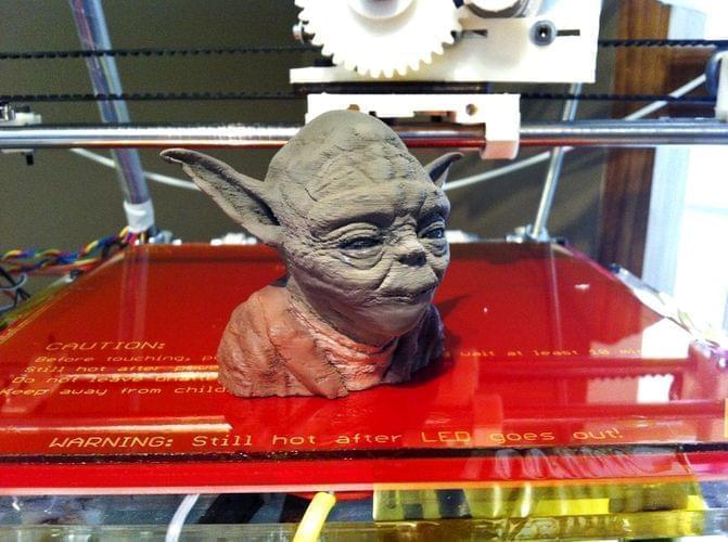 3-D printed bust of Yoda 
