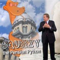 Squeezy, Illinois' pension python, was introduced by governor Pat Quinn last year. 