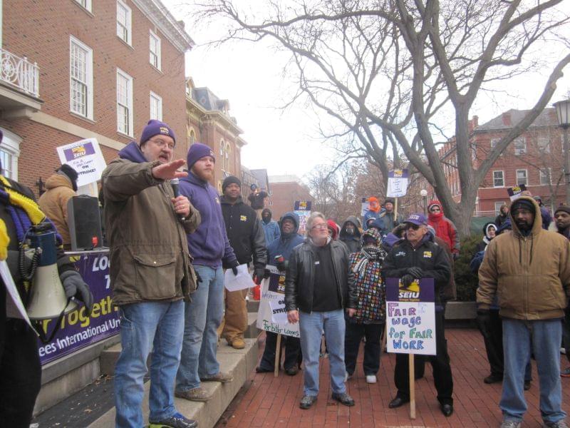 SEIU Local 73 rallies on the last day of its strike in 2013.