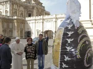 In 2012, an Italian chocolatier presented Benedict XVI, now pope emeritus, with a 6.5-foot-tall chocolate Easter egg weighing some 550 pounds.