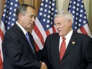 Texas Republican Rep. John Carter (right), a member of the bipartisan group, with House Speaker John Boehner in January.