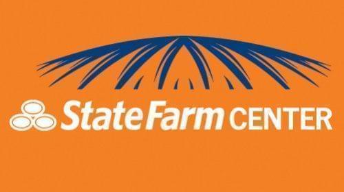The logo of the State Farm Center.