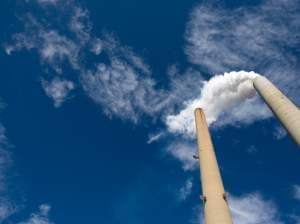 smoke stacks at power plant