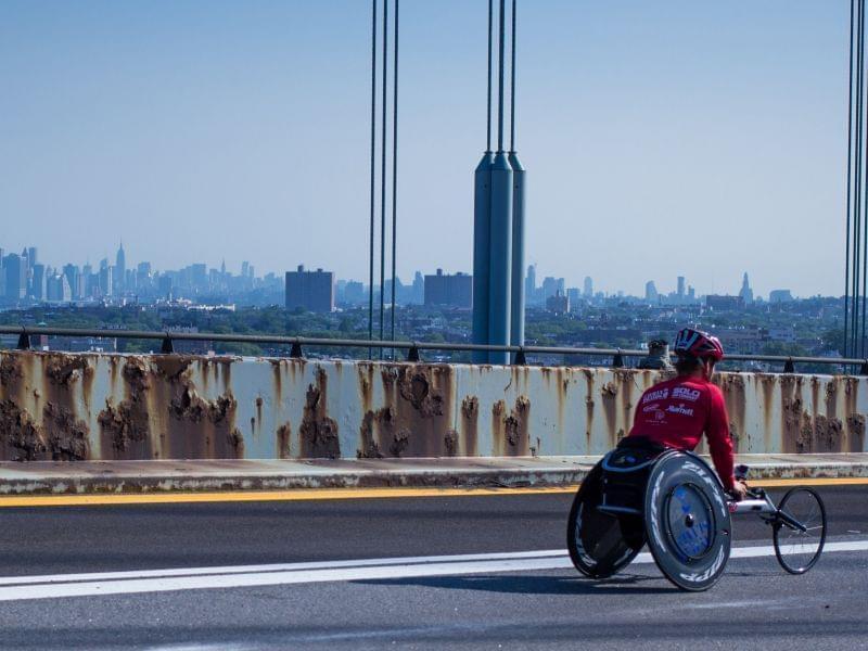 Ryan Chalmers pushes into New York City on the last leg of his Push Across America. 