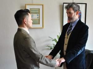 Aaron Smith and Toshi get married during a private ceremony on Nov. 30, 2012 in Iowa.