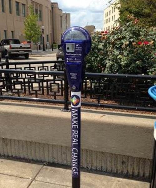 Make Real Change parking meter 