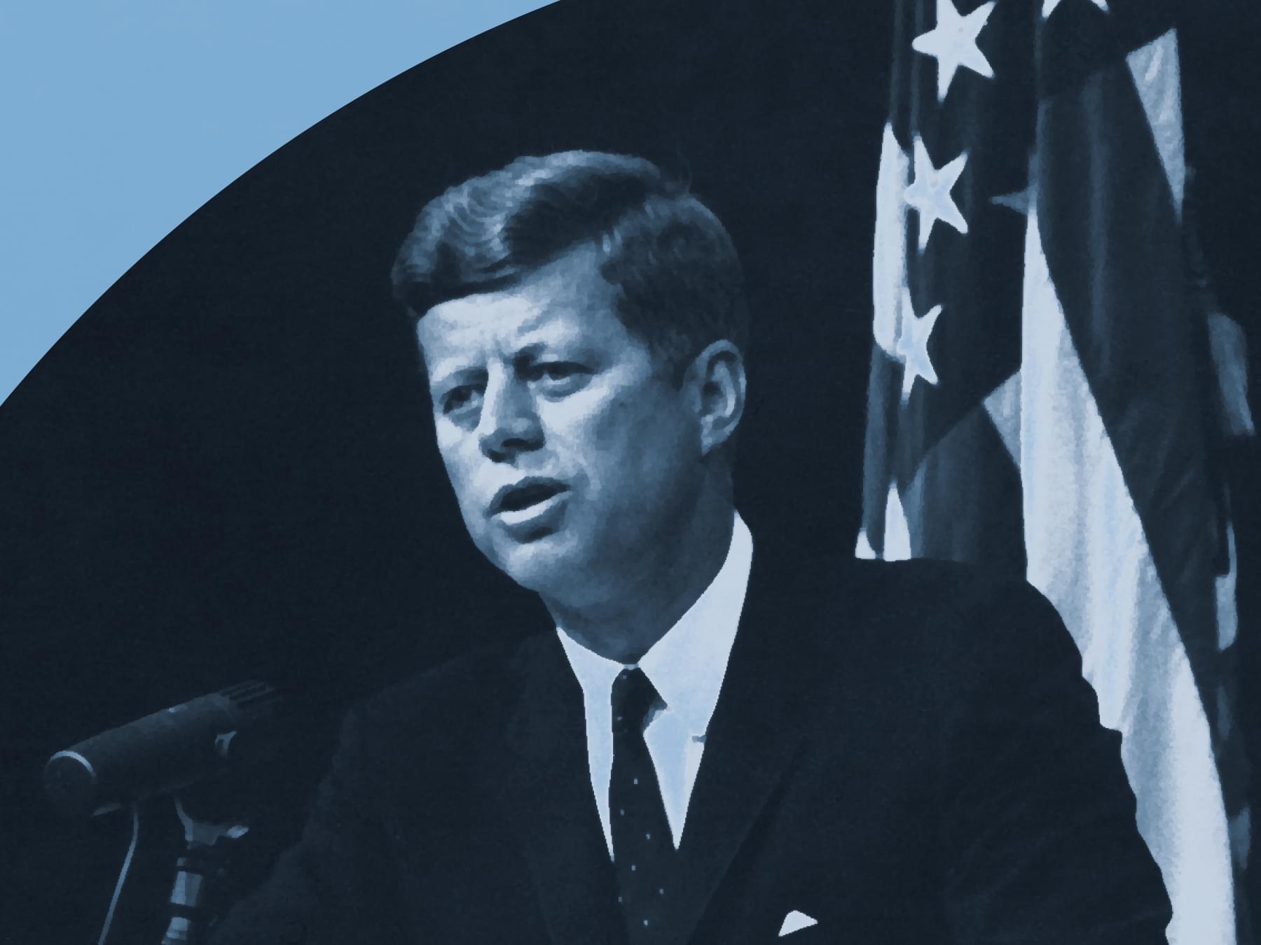President John F. Kennedy speaks during a press conference.