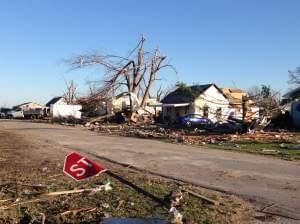 Damage caused by 2013 tornado in Gifford, Illinois. 