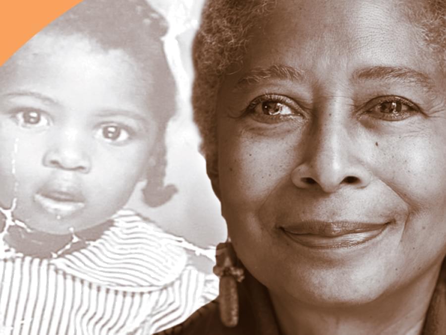 Photo of Alice Walker as a child and present.