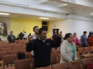 Worshippers are brought to tears at the Wednesday night Charismatic prayer meetings at St. Anthony of Padua Catholic Church in the Bronx, New York City.